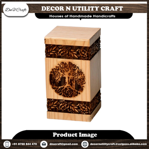 Handmade Luxury Indian Rosewood Cremation <b>Urn</b> Beautifully Engraved Modern Style Animal and Human Pet Ashes Handcrafted - Product Image 3