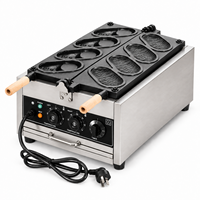 Gaufrier professionnel 3000W à 4 cavités en forme de pantoufle avec double thermostat pour café, restaurant, boulangerie et stand de restauration rapide