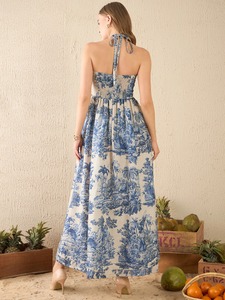 Vestido maxi de algodón indio ecológico hecho a mano elegante fiesta boda/regalo de luna de miel para ella ropa de verano personalizada Natural - Product Image 3