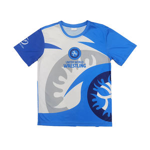 เสื้อยืดมวยปล้ำแบบซับลิเมชั่นสั่งทำพิเศษสำหรับผู้ชาย ผ้าฝ้าย 100% คอกลม ทรงโอเวอร์ไซส์ พิมพ์ลาย เทคนิคพิเศษ ทรงหลวม ระบายอากาศได้ดี - Product Image 1