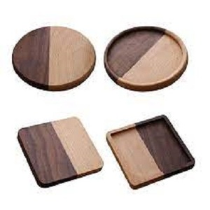 Juego de posavasos de madera de estilo americano Posavasos elegantes de alta calidad con impresiones pintadas de nogal Alfombrillas y almohadillas de la mejor calidad - Product Image 3