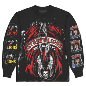 Vintage streetwear shirt oversized skull graphic style long sleeve edgy casual wear 100% cotton <b>Tshirt</b> for men loose fit printed - Product Image 3