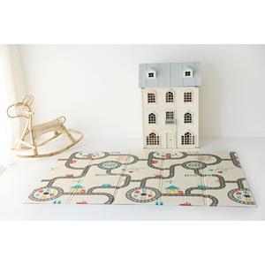 Alfombra de juego para bebés XPE de doble cara de 160x140x0,8 cm-Carrera de coches de espuma no tóxica impermeable enrollable-Montañas de nubes - Product Image 3