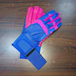 Gants de frappe de baseball professionnels personnalisés 2026 en cuir véritable, poignée antidérapante, logo d'équipe, adulte, ambidextre, fermeture à boucle et crochet - Product Image 4