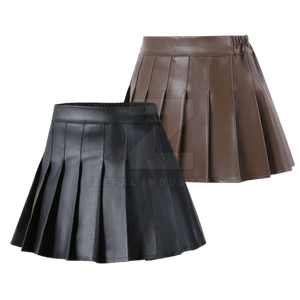 Jupe en cuir pour femme de haute qualité, personnalisée, respirante, écologique, longueur genou, style décontracté, toutes saisons, vente en gros - Product Image 1