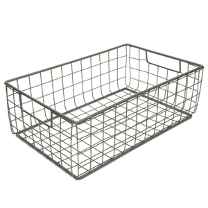 Panier en fil de fer de style fermier en gros avec poignées découpées, panier de rangement en métal décoratif pour l'organisation de la maison - Product Image 3