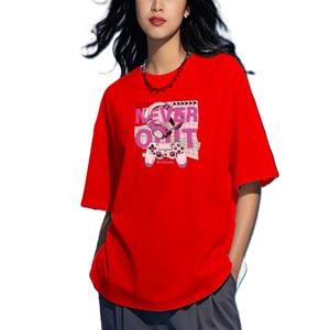 Camiseta de Manga Corta con Cuello Redondo, Estilo Casual para Mujer, con Letra Personalizada Estampada, Verano, 100% Algodón, Tejido Transpirable Antiarrugas - Product Image 6