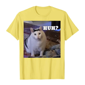 T-shirts unisexes à col rond, coupe classique, 100% coton, imprimé Huh Fat Cat, streetwear, manches courtes, logo personnalisé, prix de gros - Product Image 2