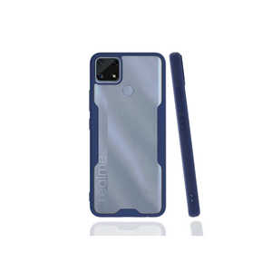 Coque de protection antichoc en silicone premium bleu marine SNEL Parfe Series pour Realme C25, finition électroplaquée, compatible Oppo - Product Image 1