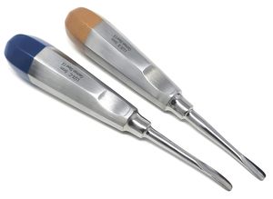 Elevadores Dentales Manuales de Acero Inoxidable con Agarre Ergonómico, Mangos Dorados y Azules, Tamaños Personalizados, Certificación CE - Product Image 4