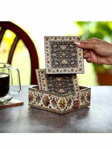 Sous-verre Meena et MDF de bonne qualité sous-verre en bois massif de forme ronde du meilleur exportateur en Inde - Product Image 3