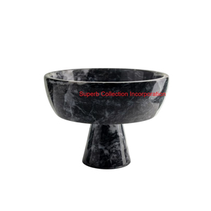 Bol de service en marbre naturel avec base trépied, pièce maîtresse de bol de fruits en pierre artisanale pour la décoration intérieure moderne et la vaisselle - Product Image 3