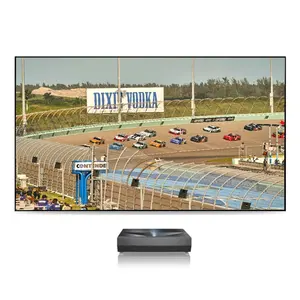 新型150英寸黑网格ALR UST投影屏T棱镜环境光抑制4K 8k超短投投影仪激光电视