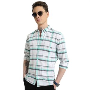 Camisa a cuadros de algodón 100% de moda para hombre, cómoda, transpirable, abotonada con un diseño de cuadros clásico, Perfecta para negocios - Product Image 2