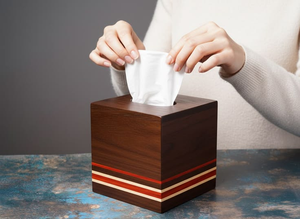 Boîte à mouchoirs en bois d'érable avec logo personnalisé, porte-serviettes écologique, étui décoratif fait main pour la salle à manger et le bureau - Product Image 6