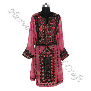 BDR052 vraie robe Kuchi traditionnelle brodée pour femmes imprimée brodée à la main Kutchi Balochi bohème robe Unique Vintage - Product Image 5