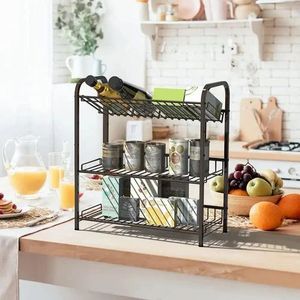 Customize <b>Spice</b> Rack Kitchen Use Iron Single Tier Standing Multifunctional Metal Rack for Glass Canisters India 2025 - Product Image 4