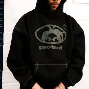 Baggy Cotton 100% Men Streetwear Custom Luxury Private Label <b>Oversize</b> French Terry <b>Sweatpants</b> and Hoodie Set Heavy Sweatsuit - Product Image 2