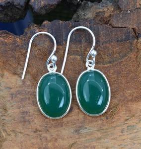 Bijoux pour femmes Boucles d'oreilles style bohème en argent sterling 925 Onyx vert Boucles d'oreilles tendance faites à la main Cadeau pour femmes - Product Image 4