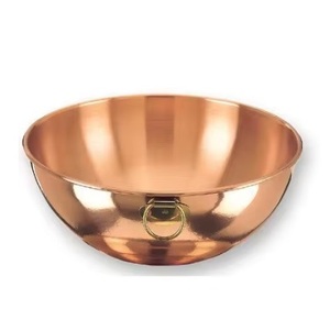 Bol en cuivre de qualité supérieure pour la restauration, de qualité commerciale, avec un design et une base exquis, bol de service en cuivre, tendance - Product Image 5