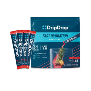 Sachets d'hydratation DripDrop - Punch aux fruits - Préparation en poudre d'électrolytes à portion individuelle - 32 sachets - Product Image 1