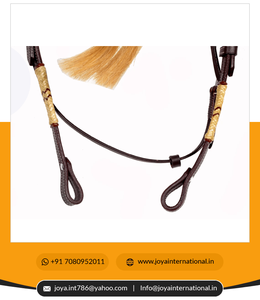 Estern eaeachter rieadstall/riridle ORSE ACK in Brown atatching Natral y raided awawHide eaeath con Natral Air plegable - Product Image 3