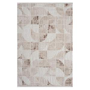 Tapis moderne en polyester tissé marron à poils moyens abstraits Konfor Elex 5207 pour salon et cuisine - Product Image 6