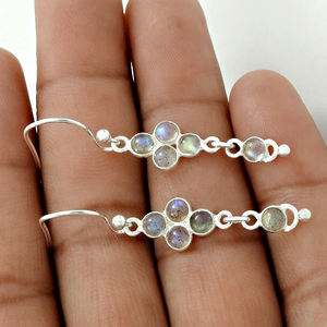 Pierre précieuse de Labradorite naturelle en argent sterling 925 Design unique Boucles d'oreilles chics pour elle Bijoux faits à la main Prix de gros Fournitures - Product Image 3