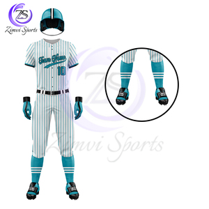 Style de bouton à rayures de couleur personnalisée nouveauté confortable meilleur fournisseur tissu écologique adulte équipe porter uniforme de baseball - Product Image 5