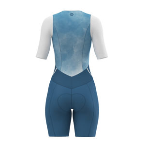 Traje de Triatlón Aerodinámico para Mujer en Azul Persa, Cintura Alta, Diseño Deportivo Moderno, Secado Rápido, Alta Elasticidad, Primavera/Verano - Product Image 4