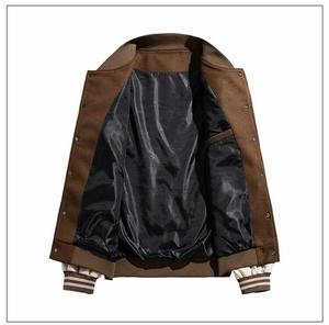 Veste de baseball à manches courtes grande taille avec chaîne broderie chenille veste universitaire Letterman vintage veste OEM en cuir personnalisé pour hommes - Product Image 2