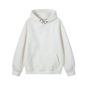 Sweat à capuche 400gsm brodé personnalisé sans cordes en coton épais unisexe de haute qualité anti-rétrécissement sweats à capuche surdimensionnés pour hommes français - Product Image 1