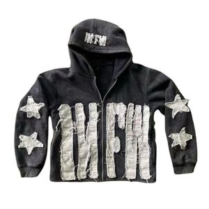 Sudadera con capucha desgastada con lavado ácido para hombres y mujeres, ajuste holgado, diseño impreso en relieve, ropa de calle de algodón 100%, MOQ bajo - Product Image 4