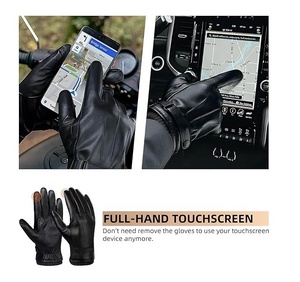 Gants d'hiver chauds en cuir pour temps froid à écran tactile du Pakistan - Product Image 3