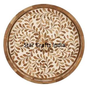 Plateau de service décoratif en forme d'étoile avec incrustation de nacres et de nacres, coloré et personnalisé, conçu par un fabricant professionnel. - Product Image 3