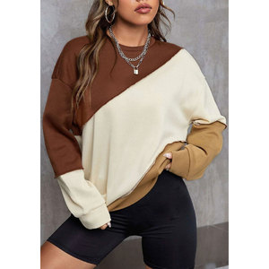 Sweat-shirts amples en molleton de coton pour femmes, personnalisables avec logo, à capuche et col rond, chauds pour l'hiver, style streetwear décontracté, vente en gros - Product Image 1