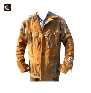 Chaqueta de cuero de ante con flecos occidentales de producción a granel superior precio directo de fábrica al por mayor - Product Image 5