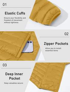 Men's <b>Lightweight</b> Puffer Jacket Hooded Warm Winter <b>Coat</b> Quilted Lined Water-Resistant Full Zip Premium Jackets - Product Image 4