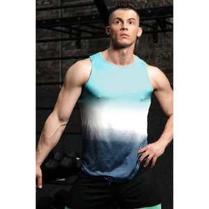 เสื้อกล้ามกีฬาผ้าคอตตอนของผู้ชายเสื้อแขนกุดผ้า100% ระบายอากาศได้ดีผ้าถักแบบแห้งเร็วออกแบบโลโก้ได้ตามต้องการ - Product Image 1