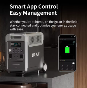 Générateur portable Eco Play 3600W à forte demande, station d'alimentation avec batterie LiFePO4 et panneaux solaires pliables 400W pour l'extérieur - Product Image 4