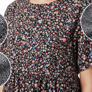 ชุดเดรสลำลองพิมพ์ลายเป็นมิตรกับสิ่งแวดล้อม ผ้าโพลีเอสเตอร์ผสม เนื้อผ้านุ่ม ทรงเอวต่ำ แขนสั้น น้ำหนักเบา เหมาะสำหรับใส่ในชีวิตประจำวัน แฟชั่นเสื้อผ้า - Product Image 4