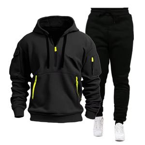 Custom <b>Embroidery</b> Men's Slim Fit Training Jogging Set 100% Cotton Plus Size <b>Sweatshirts</b> and Pants With Hood for Winter - Product Image 6