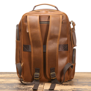 Custom logo Genuine Leather Sport Backpack Business Female <b>Laptop</b> Back Pack Bag Multifunction Lightweight School <b>Bagpack</b> - Product Image 3