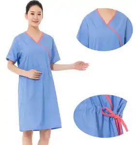 איכות פרימיום יוניסקס כותנה בית חולים בגדים המטופל | סיטונאי מקצועי בית חולים אחיד שמלת