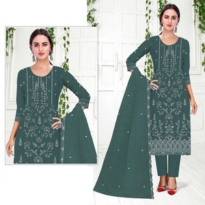 Costume de designer pakistanais complexe à la main Khatli Work Premium Sequin Embroidery Premium Ethnic Wear pour les fêtes de mariage festives - Product Image 1