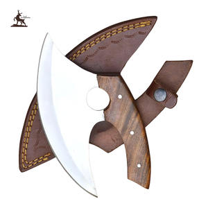 Cuchillo basculante Ulu de acero inoxidable hecho a mano para caza y corte de pizza de cocina - Product Image 2