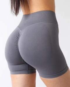 Short de motard taille V pour femme de qualité supérieure Leggings de yoga sans couture à l'épreuve des squats dans les 4 sens | Logo personnalisé et emballage - Product Image 5
