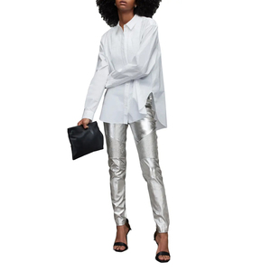 Nueva moda de invierno frente plano de cuero genuino pierna recta de alta calidad para mujer Casual a prueba de viento pantalón impermeable 2023 - Product Image 2
