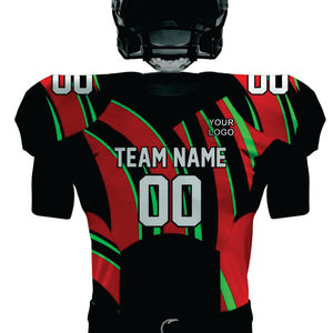Conjunto de uniforme de fútbol americano personalizado para hombre, aparejos transpirables, sarga, ropa deportiva de entrenamiento duradera, negro, rojo, verde, nombre del jugador - Product Image 2