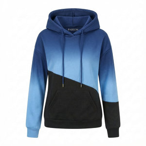 Sudadera con Capucha de Dos Tonos para Mujer, Diseño Elegante, Ropa Casual de Calle, Hombros Caídos, Felpa de Algodón Grueso - Product Image 4